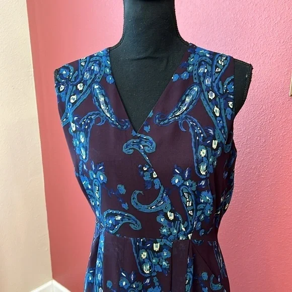 Cabi Treasure Paisley Crossover Style V Neck Midi Dress Style 3461 - Picture 3 of 12